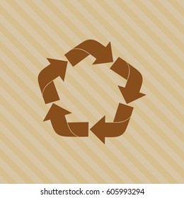 Vector Illustration of Recycle icon in maroon color
