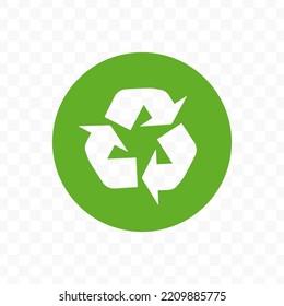 Vector illustration of recycle icon sign and symbol. colored icons for website design .Simple design on transparent background (PNG).