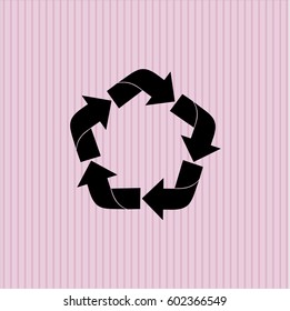Ilustración vectorial del icono o símbolo del vector de reciclaje

