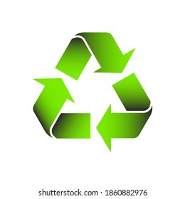 Vector illustration of recycle mark. Symbol of recycle Icon flat style modern design Isolated on Blank Background.