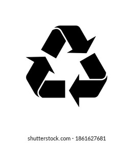 Vector illustration of recycle mark. Symbol of recycle Icon flat style modern design Isolated on Blank Background.
