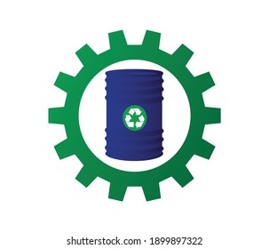 Vector illustration of recycle sign. Clean world renewable green energy logo.
