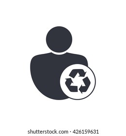 Vector illustration of recycle sign icon on white background.
