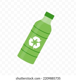 Ilustración vectorial del símbolo y el símbolo del icono de botellas recicladas. iconos coloreados para el diseño de sitios web .Diseño simple sobre fondo transparente (PNG).