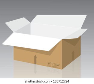 Vector illustration of a recycled cardboard, empty - EPS10 