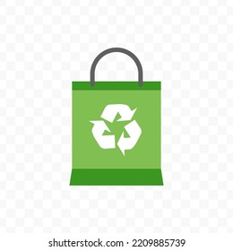 Vector Illustration Of Recycled Shopping Bag Icon Sign And Symbol. Colored Icons For Website Design .Simple Design On Transparent Background (PNG).