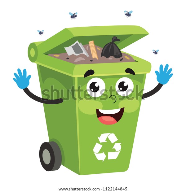 Vector Illustration Of\
Recycling Bin