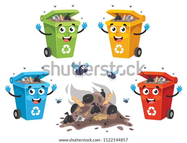 Vector Illustration Of\
Recycling Bin