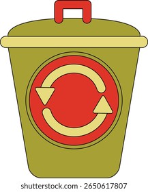 ilustração vetorial do design do compartimento de reciclagem para a conservação da natureza