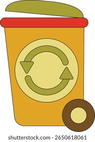 ilustração vetorial do design do compartimento de reciclagem para a conservação da natureza