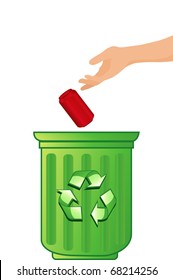 A vector illustration of a recycling concept