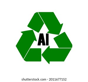 Vektorgrafik des Recycling-Symbols mit den Initialen Al oder Aluminium auf weißem Hintergrund.