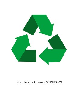 Vector illustration of recycling symbol isolated on white