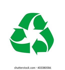 Vector illustration of recycling symbol isolated on white