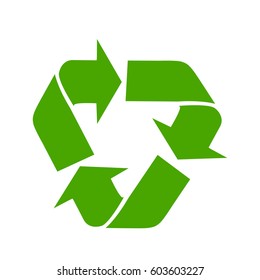 Vector illustration of recycling symbol isolated on white
