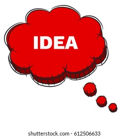 Vector Illustration  of Red 3D Speech Bubble Text IDEA. EPS8 .
