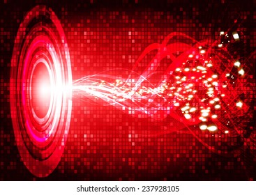 Vector illustration of red abstract background with blurred magic neon light curved lines. wave. Technology background for computer graphic website internet. 