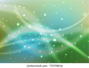 Vector illustration of red abstract background with blurred magic neon light curved lines