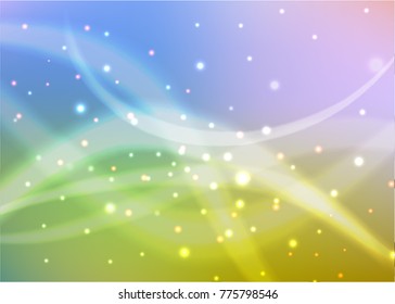 Vector illustration of red abstract background with blurred magic neon light curved lines