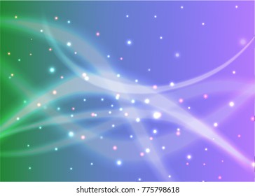 Vector illustration of red abstract background with blurred magic neon light curved lines