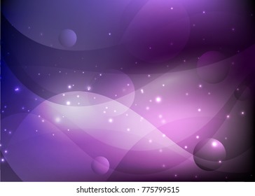 Vector illustration of red abstract background with blurred magic neon light curved lines