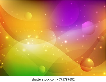 Vector illustration of red abstract background with blurred magic neon light curved lines