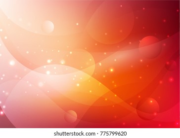 Vector illustration of red abstract background with blurred magic neon light curved lines