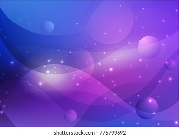 Vector illustration of red abstract background with blurred magic neon light curved lines