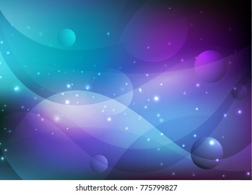 Vector illustration of red abstract background with blurred magic neon light curved lines