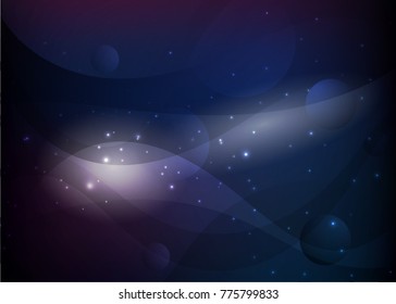 Vector illustration of red abstract background with blurred magic neon light curved lines