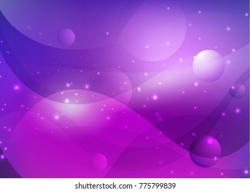 Vector illustration of red abstract background with blurred magic neon light curved lines