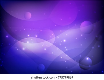 Vector illustration of red abstract background with blurred magic neon light curved lines