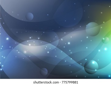 Vector illustration of red abstract background with blurred magic neon light curved lines