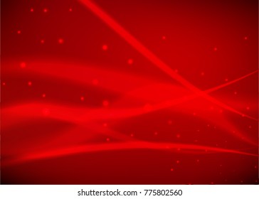 Vector illustration of red abstract background with blurred magic neon light curved lines