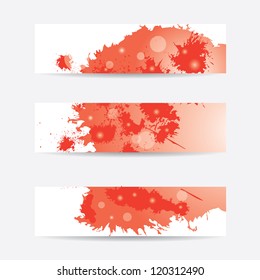 Vector illustration of red abstract banners.