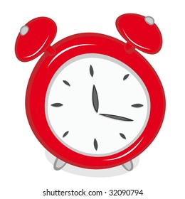 Vector illustration of a red alarm clock