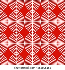 Vector illustration: red ancient seamless pattern with oval eggs