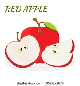 Vector illustration of red apple