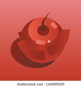 Vector illustration of red apple