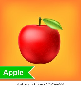 Vector Illustration Of Red Apple