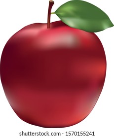 Vector illustration of a red apple