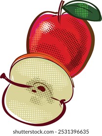 vector illustration of the red apple