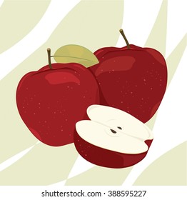 Vector illustration of red apple