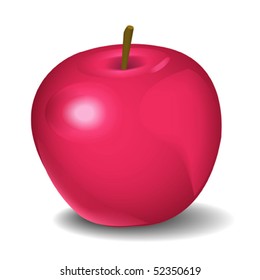 Vector  illustration of Red  apple