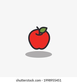 Icono vectorial de manzana roja