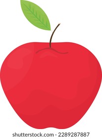 Ilustración vectorial de un icono de manzana roja. Fruta. Comida y dieta veganas