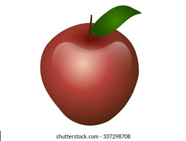 Vector illustration. Red apple isolated on a white background.
