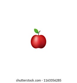 Vector illustration. Red apple. Realistic. Isolated on white background.