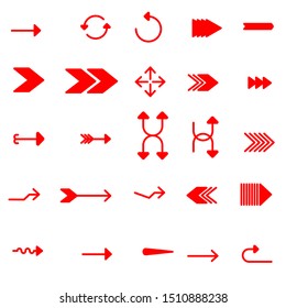 Vector illustration of red arrow icons.
