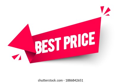 Vector Illustration Red Arrow Label With Text Best Price